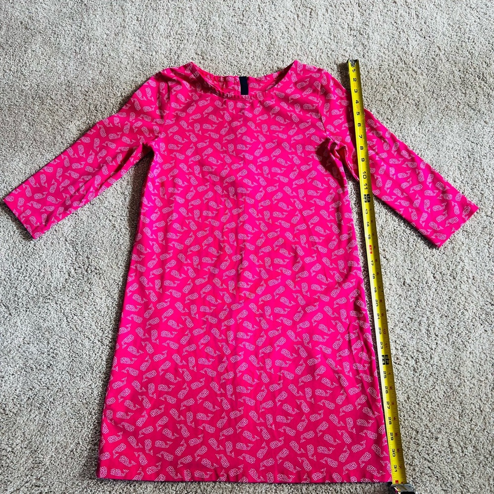 Classy Girls L (14) Vineyard Vines Bright Pink Shift Dress With Whales. EUC